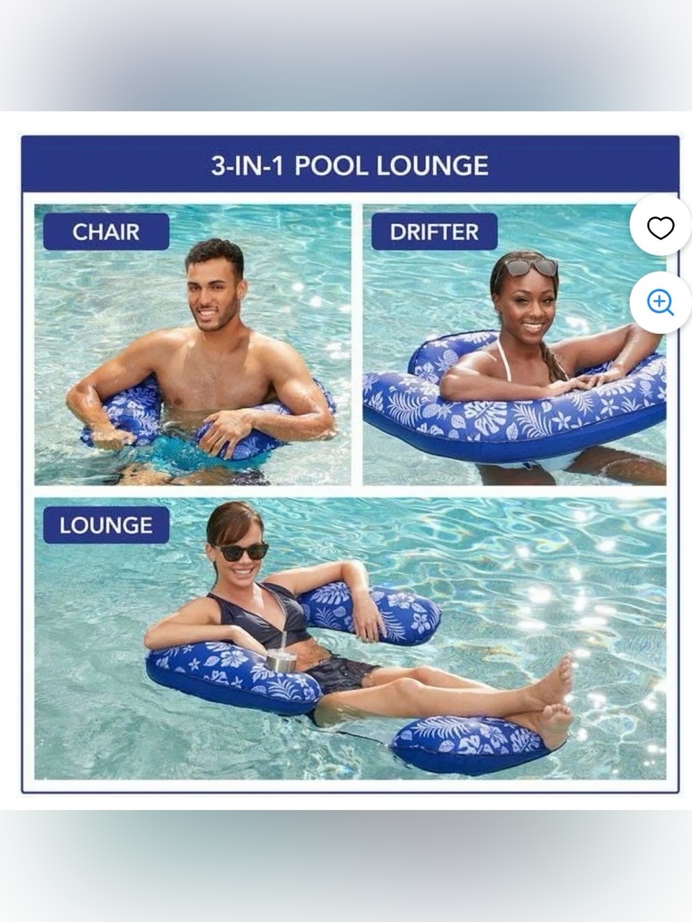 57” Aqua Blue Swim Float with Comfort and Style
